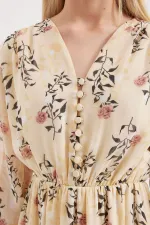 Robe en mousseline à motifs Bigdart 2137 - Crème