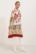 Robe en viscose à motifs 5903 - Bordeaux