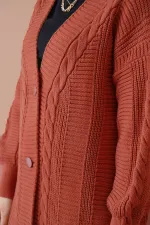 15768 Hijab Knitwear Cardigan - A. Tile