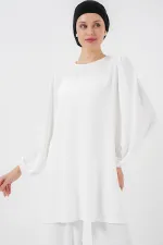 Ayrobin Tunik Pantolon Alt Üst Takım 6712 - Beyaz
