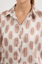 Chemise en satin fluide 3964 - Marron clair