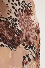 Jupe en satin à motif café au lait pour femme 15877