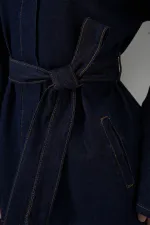 Kadın Ceket Pantolon Kot İkili Takım 30059 - Lacivert