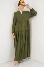 2527 Women's Long Hijab Dress - Khaki 2527 Women's Long Hijab Dress - Khaki