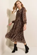 Robe en mousseline à motifs Bigdart 2137 - C. Brown