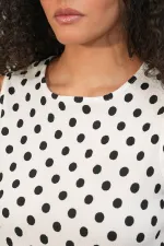 Women's Sleeveless Polka Dot Blouse 40021 - White