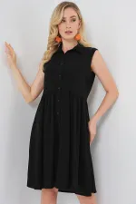 Women's Zero Sleeve Midi Dress 2563 - Black