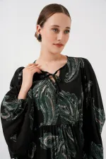 Kadın Balon Kol Uzun Tesettür Elbise 2464 - Y.Yeşil