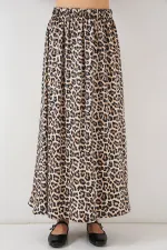 Kadın Uzun Ayrobin Etek 8050 - C. Kahverengi