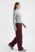 Kadın Dokulu Örme Bluz 980 - Gri