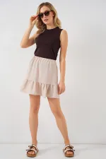 Kadın Ayrobin Mini Etek 8054 - Krem