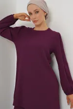 Kadın Tunik Pantolon Alt Üst Takım 6663 - Mor