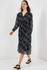 Robe en mousseline à motifs 2137 - Gris clair