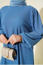 Ensemble tunique et pantalon indigo pour femme, haut et bas, 6663