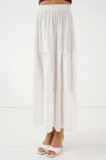 Kadın Ayrobin Uzun Etek 8048 - Beyaz