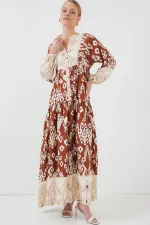 Robe hijab à motifs authentiques 2423 - Y.Tile