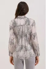 3964 Hafif Dökümlü Saten Gömlek - A.Gri