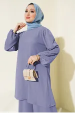 Ensemble tunique et pantalon pour femme 6663 - Lilas