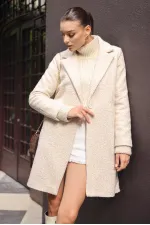 9082 Oversize Kaşe Kaban - M. Krem