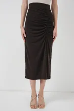 Jupe fendue Sandy 8033 - Marron