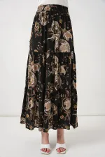 1898 Desenli Uzun Etek - Düz Siyah