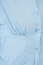 Chemise en popeline coupe ajustée 20231 - Bleue