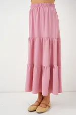Kadın Ayrobin Uzun Etek 8048 - Pudra