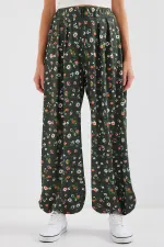 6665 Desenli Şalvar Pantolon - Haki