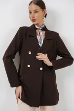 Veste blazer croisée pour femme 0722 - Marron