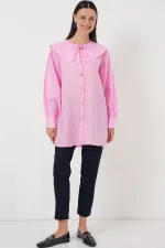 Women's Peter Pan Collar Long Tunic 5967 - Pink