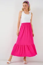 1886 Long Knitted Skirt - A.Fuchsia