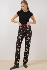 Bas de pyjama à motifs 4323 - Noir