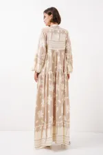 Robe hijab à motifs authentiques 2423 - Vison