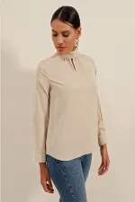 0418 Window Detail Blouse - Beige