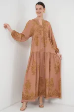 Robe hijab à motif vison et or 2423