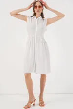 Women's Zero Sleeve Midi Dress 2563 - White