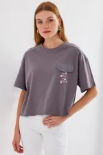 T-shirt oversize 4321 avec poche - Gris