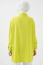 Kadın Uzun Gömlek Tunik 5945 - E.Yeşil