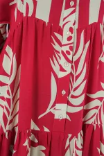 Robe hijab à motifs authentiques 2423 - Rouge H.