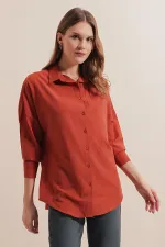 Chemise basique longue oversize 3900 - Brique