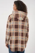 0710 Hooded Oversize Shirt - C. Brown