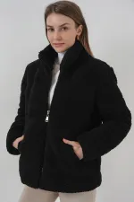 Manteau en peluche doublé 5178 - Noir
