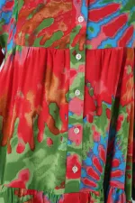 Robe hijab à motifs authentiques 2423 - L. Rouge