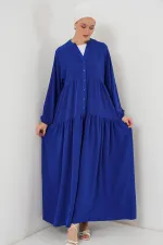 2527 Women's Long Hijab Dress - Saxe 2527 Women's Long Hijab Dress - Saxe