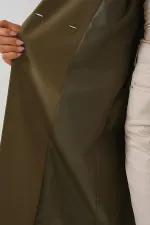 9104 Double-Breasted Lined Trench Coat - Khaki