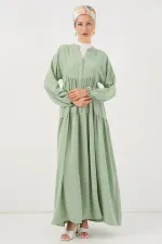 2527 Women's Long Hijab Dress - E.Green