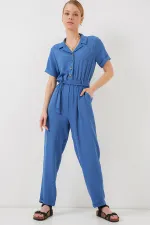 Women's Short Sleeve Ayrobin Jumpsuit 7030 - Indigo