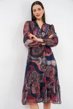Robe en mousseline à motifs multicolores 2137
