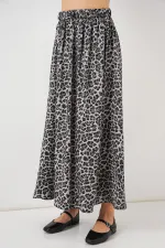 Kadın Uzun Ayrobin Etek 8050 - Antrasit