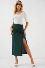 Jupe fendue Sandy 8033 - Vert émeraude